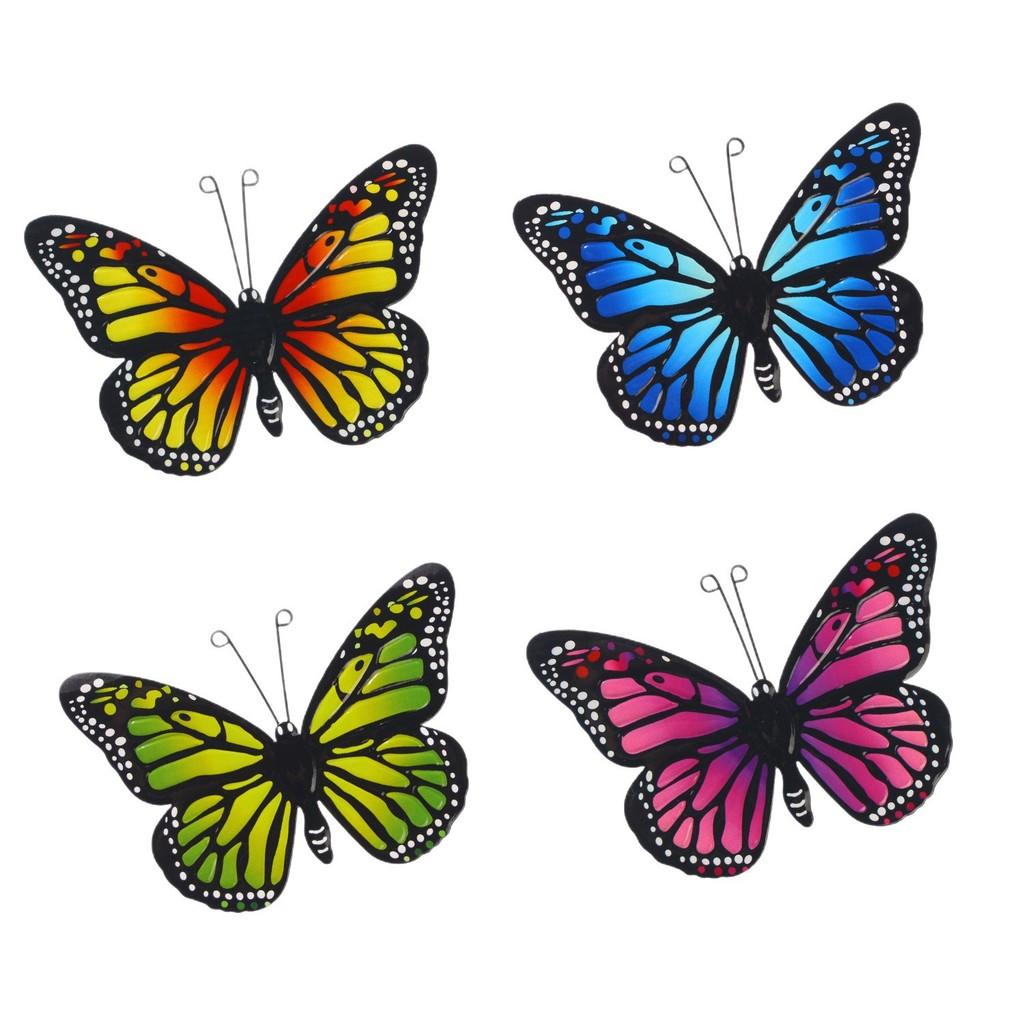 Striped Butterfly Fine Metal Wall Decoration Toy For Garden Home Gift Decor