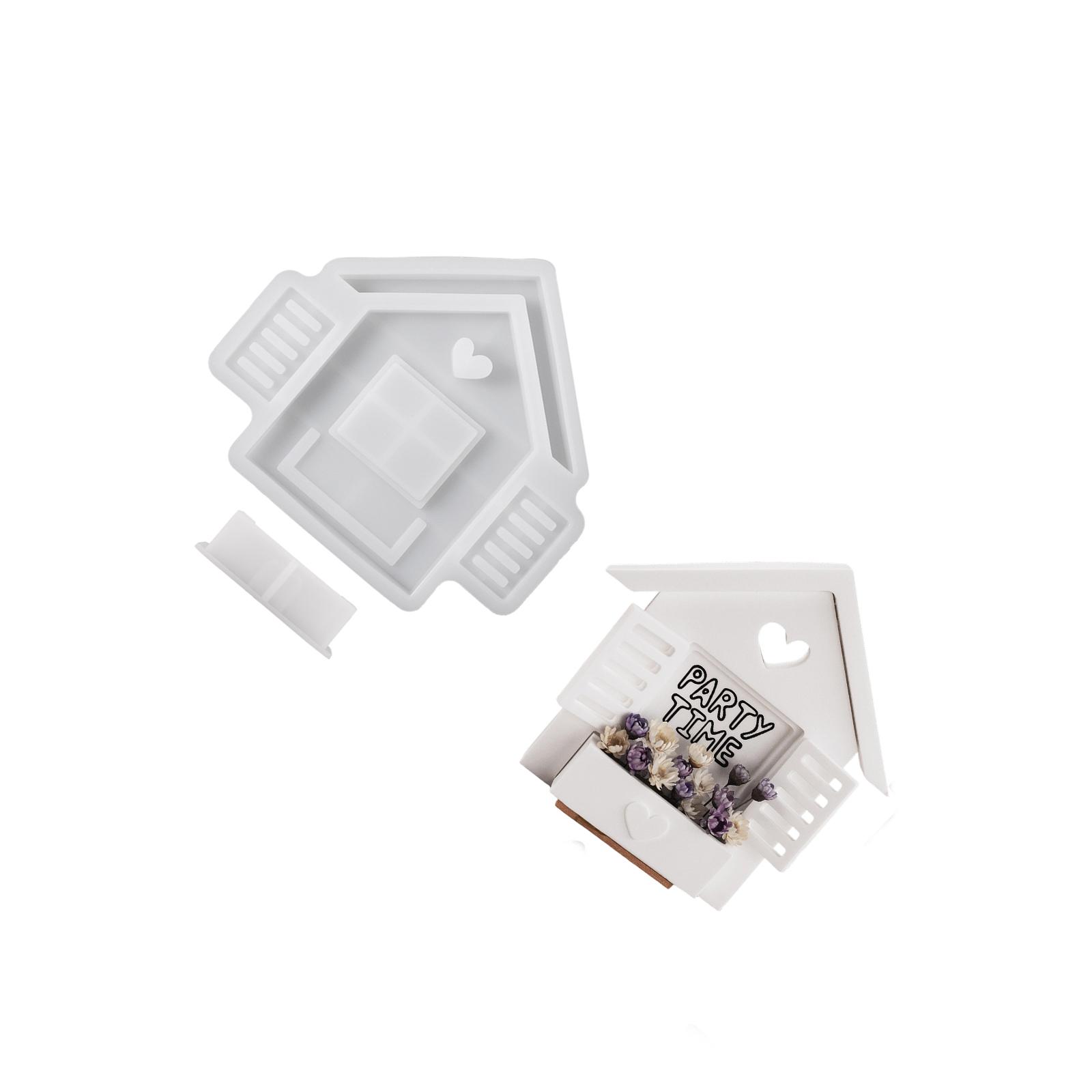 

Reusable Silicone House Mold for Making Decorative Planters Jewelry Holders Candle Containers Crafting Accessories 1
