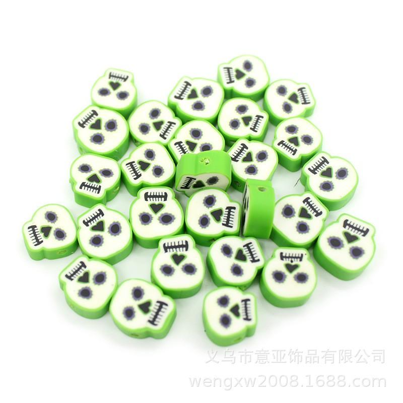 Halloween Polymer Clay Beads Spooky Skull Pumpkin Ghost Spacer DIY Jewelry Making 10mm 1000pcs