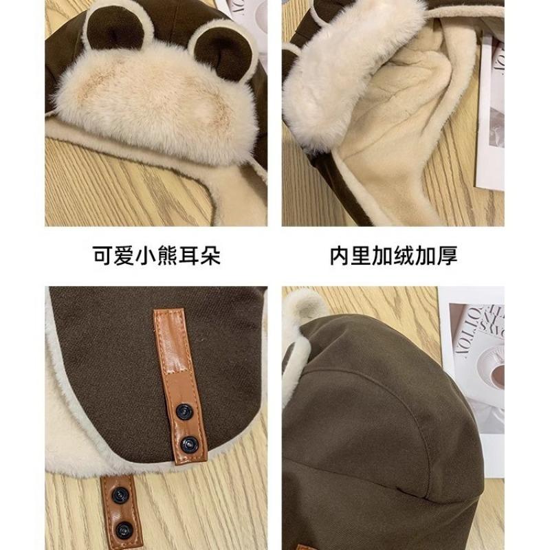 Hat female winter cute ears plush warm thickened student winter riding warm artifact