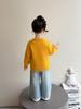 2026 Spring Korean Style Little Girls' Chicken Knit Cardigan - Stylish Cartoon Sweater