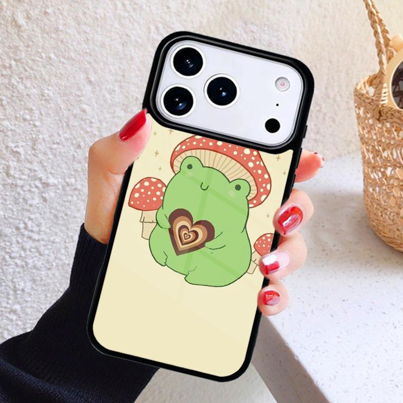Mushroom Frog Cartoon Phone Case For iPhone 17 Air 16 15 14 13 12 11 Pro Max Plus