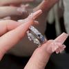 Glow In Dark Blue Green Light Star Ring Fluorescent Heart Ring For Women Men Couples Finger Rings Luminous Jewelry Adjustable
