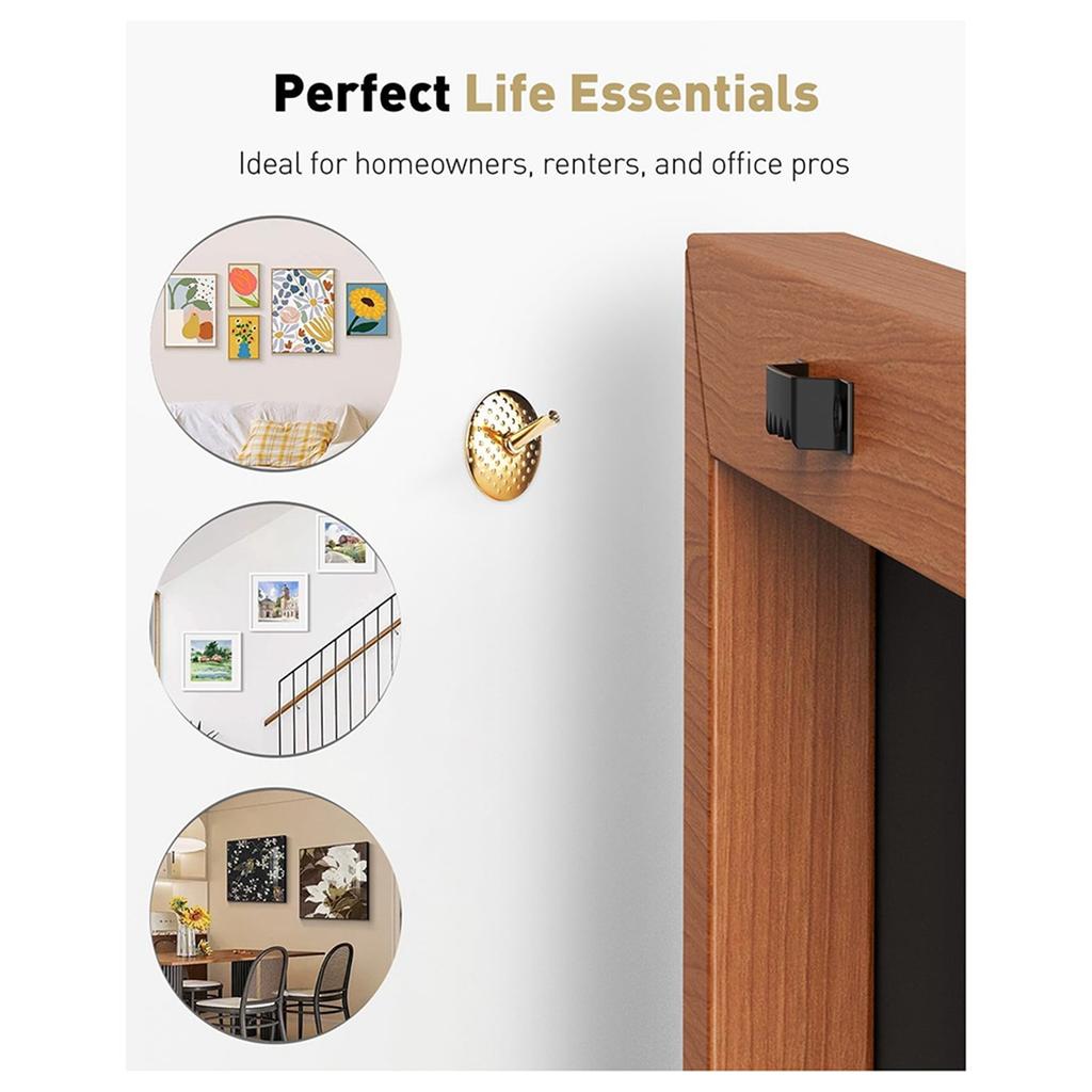 2025+ 80 Pcs Picture Hanging Kit, Assorted Sizes, Gold Hooks for Wall Art and Mirrors