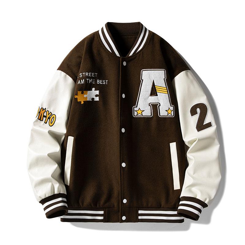 Nuovo Abbigliamento da Baseball da Uomo Primavera e Autunno Retro per Coppia Casual Largo di Alta Qualità Ricamo Lettere Giacca Trend Americano
