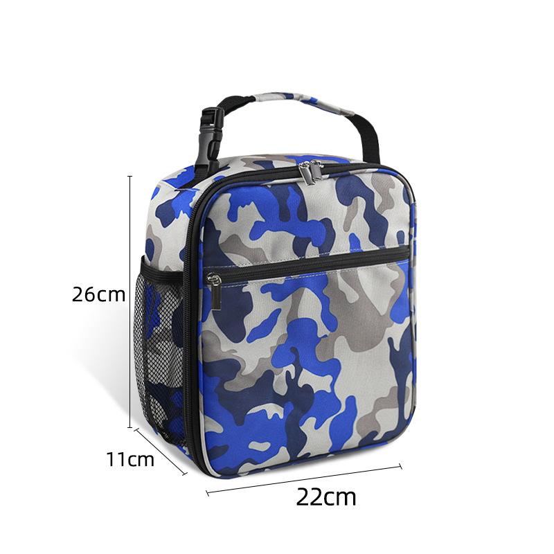 Thermal Lunch Bag for Women Gray Oxford Cloth Aluminum Foil Insulation Shoulder Bag Waterproof Picnic Cooler Container Handbags