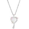 Vintage Style Heart Mirrored Pendant Necklace Tarnish Resistant Clavicle Chain for Women Festival Concert Wear