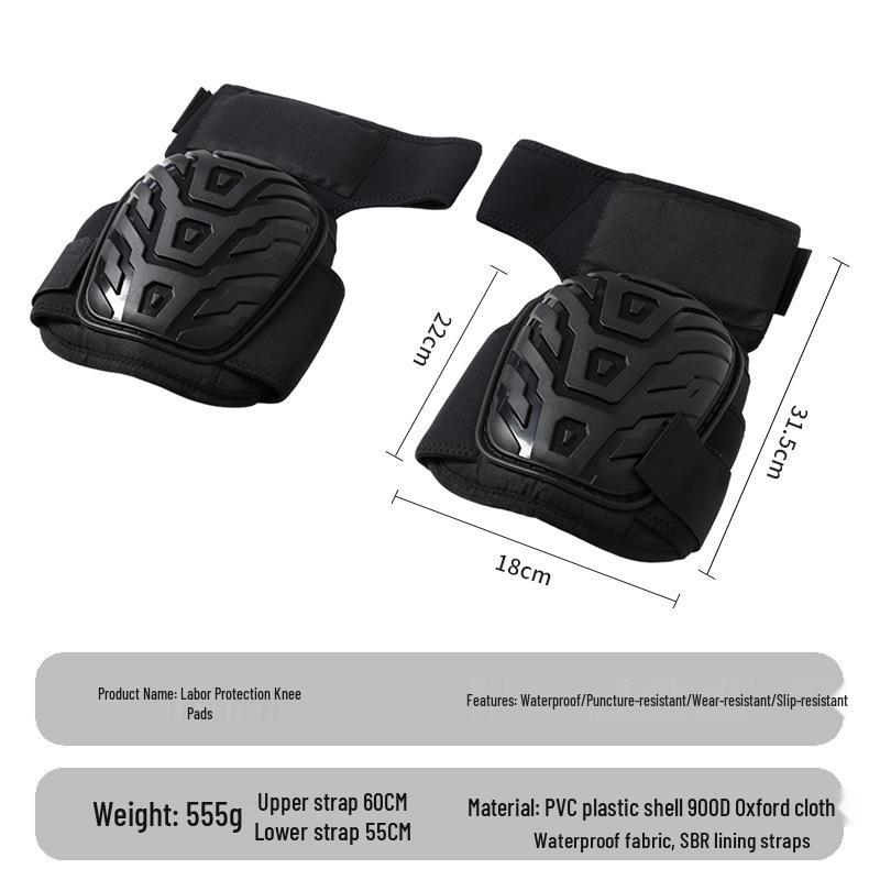 Extended Thick Wear-Resistant Silicone Knee Pad for Outdoor Work & Repair - Non-Slip, Hard Shell Protection