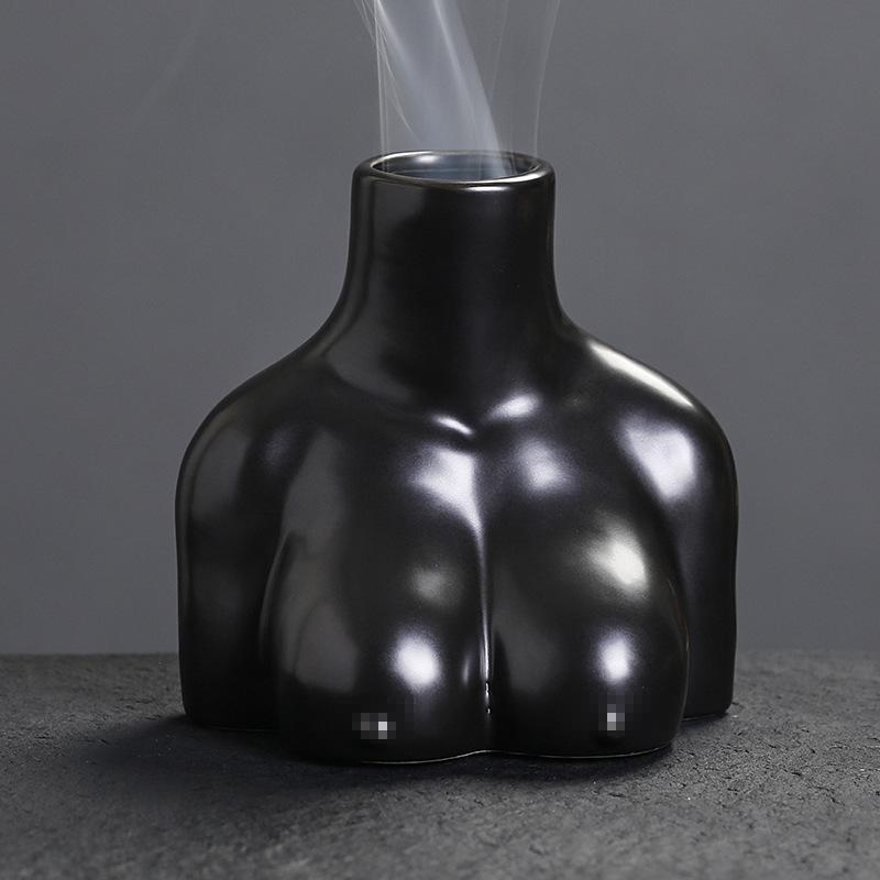 

1 шт. Скандинавский Инс Креативная керамическая подставка для благовоний Подставка для шалфея Искусство половины тела Подставка для перуанского пало санто Домашний декор (Без благовоний)