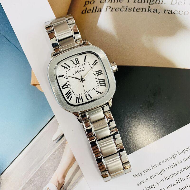 Gold Women S Watch Steel Belt Waterproof Fashion Retro Roman Quartz Watch High-End Quality Square Women S Watch