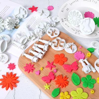 Meninos Meninas Dinossauro Casais Êmbolo Pasta Açúcar Ferramentas de Assar Plástico Ferramentas de Decoração Flor Coração Casa Cozinha Biscoito Carimbo Bolo Bonito Molde de Biscoito