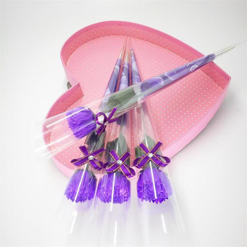 1Pc Real Touch Carnation Soap Flowers Carnation Simulation Flowers for Teacher Women Mother's Day Gift Home Wedding Party Decora