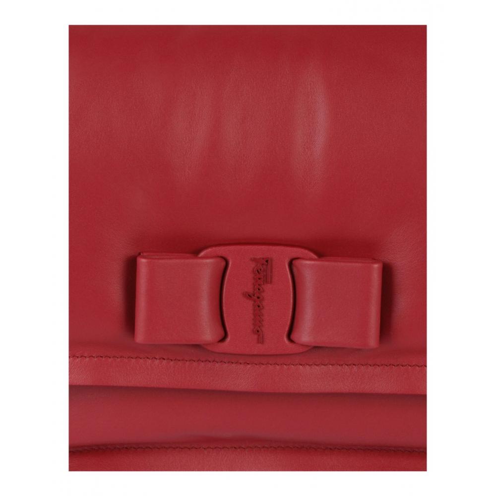 Salvatore Ferragamo Vara Bow Leather Shoulder Bag Red