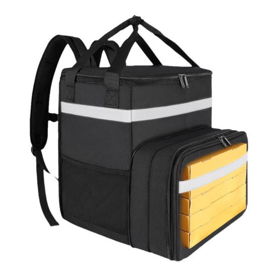 Food Delivery Bag Insulated Backpack Large Capacity Strong Load-bearing Expandable Cooler Bag Reusable Pizza Food Delivery Bag