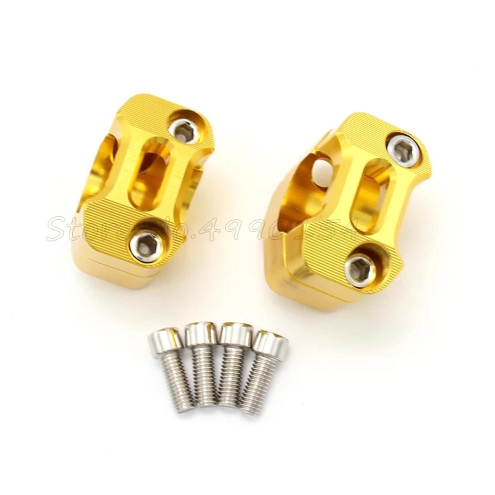 Pair 1 1/8 CNC Aluminum Motorcycle Handlebar Risers 28mm Adjustable Fat Bar Clamps Universal Motorcycle Model