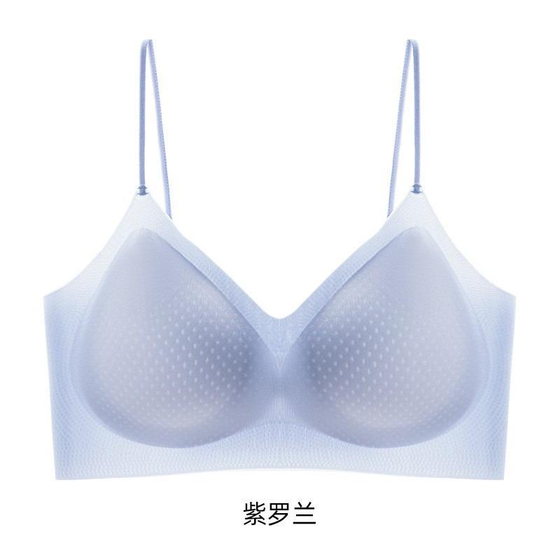 Summer Thin Ultra-thin Ice-feeling Milk Skin Fine Flash Shoulder Strap Liquid Jelly Underwear Women's Seamless Breathable Suspenders