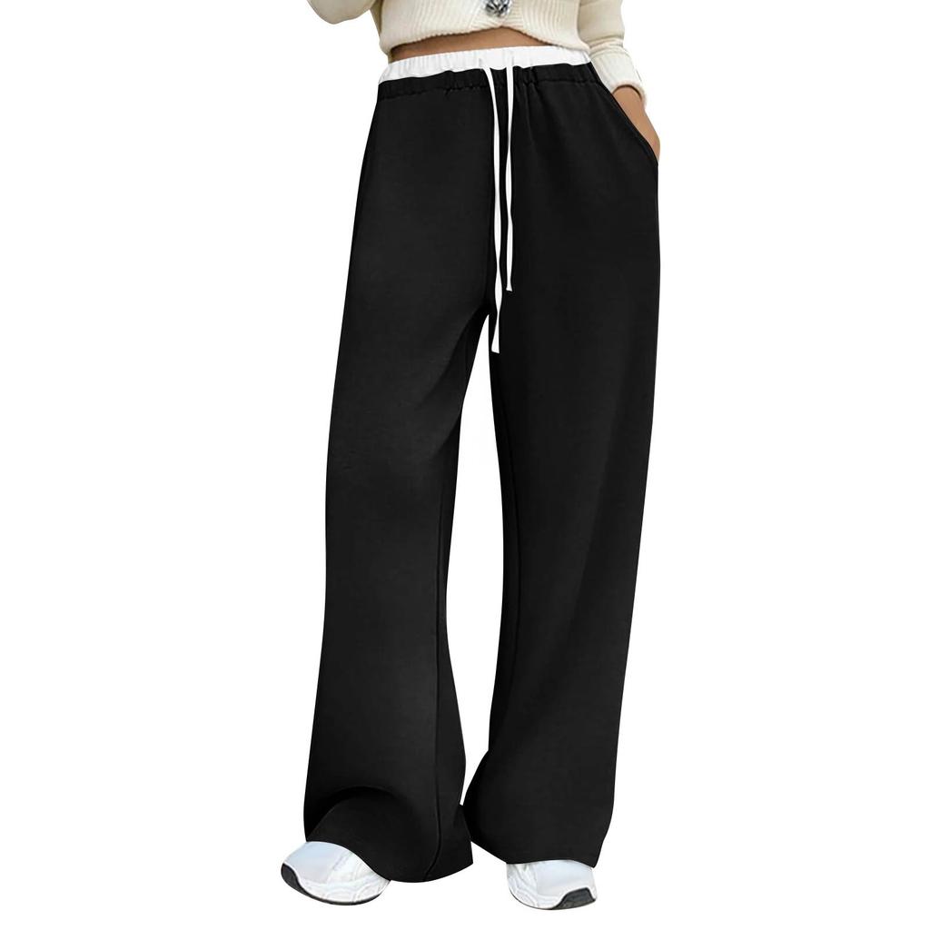 Women's Color Block High Waisted Loose Sportswear Pants Jogging Pants Fashionable Casual With Pockets