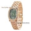 Women's Oval Roman Numeral Quartz Watch with Alloy Band - Casual Fashion Style
