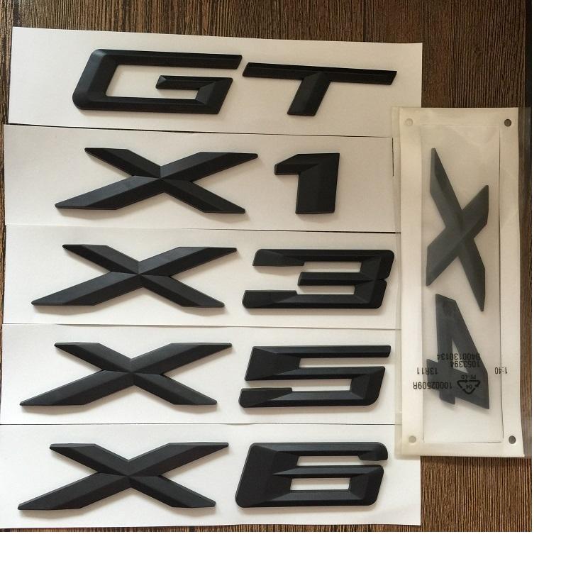 Matt Black Letters Trunk Emblems Number Symbols Badge for BMW X1 X3 X4 X5 X6 Z4 GT