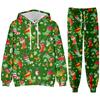 Party New Year Holiday 3D Printed Christmas Santa Claus Man Woman Hoodies Pants 2pcs Sets Casual Oversized Long Sleeve Set