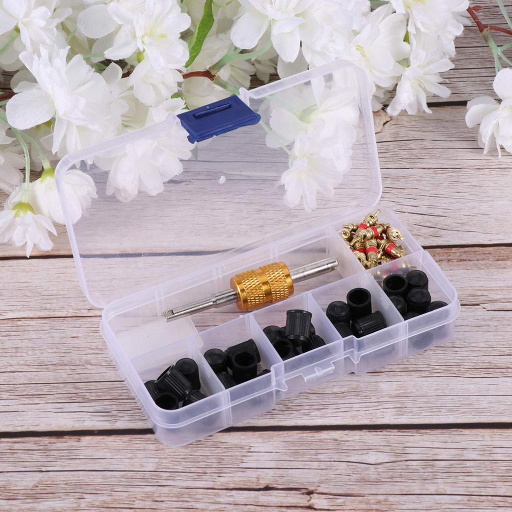 VORCOOL Tire Valve Core, Air Valve, Insect Turner, Tire Repair Tool, 61-Piece Set, Valve, Motorcycle, Bicycle, Tire Tool, Repair