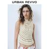 UR 2025 Summer Women's Boho Hollow Knit Tank Top