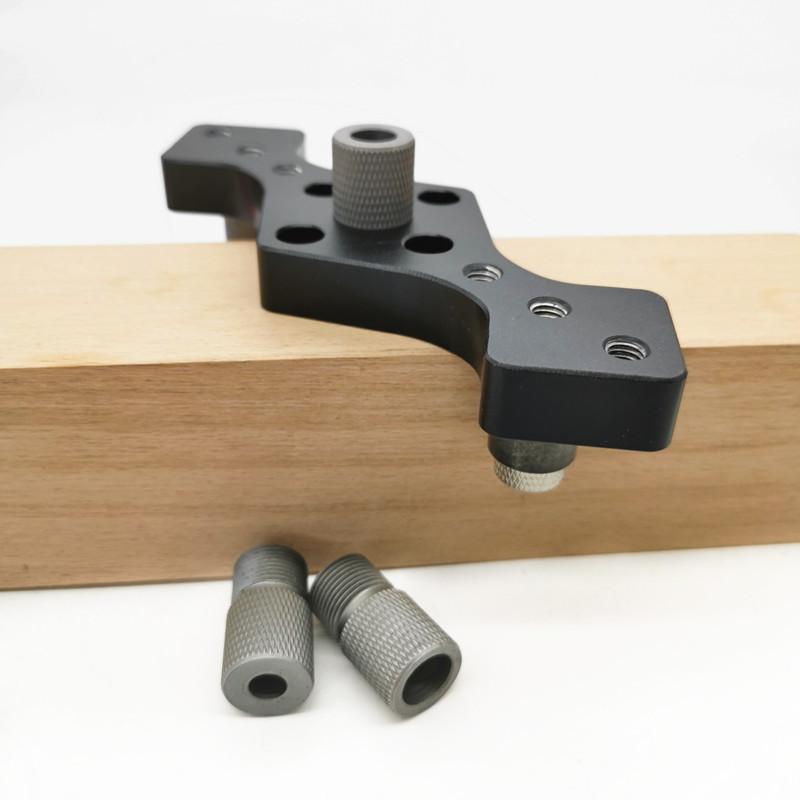 Holzbearbeitung 6/8/10mm Vertikales Taschenloch-Bohrschablone Selbstzentrierender Dübelbohrführung Stift-Befestigung Gleitende Bohr-Stanzführung Set