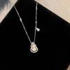S925 Sterling Silver Gourd Agate Necklace Chinese Style Simple Elegant Women's Jewelry