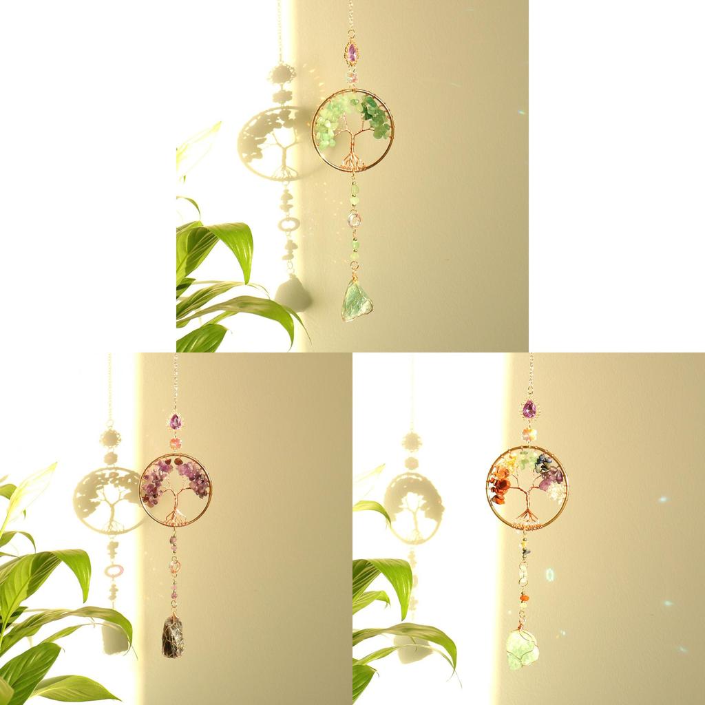 Amethyst Car Charm Handcrafted Artificial Stone Dreamcatcher For Travel And Gift