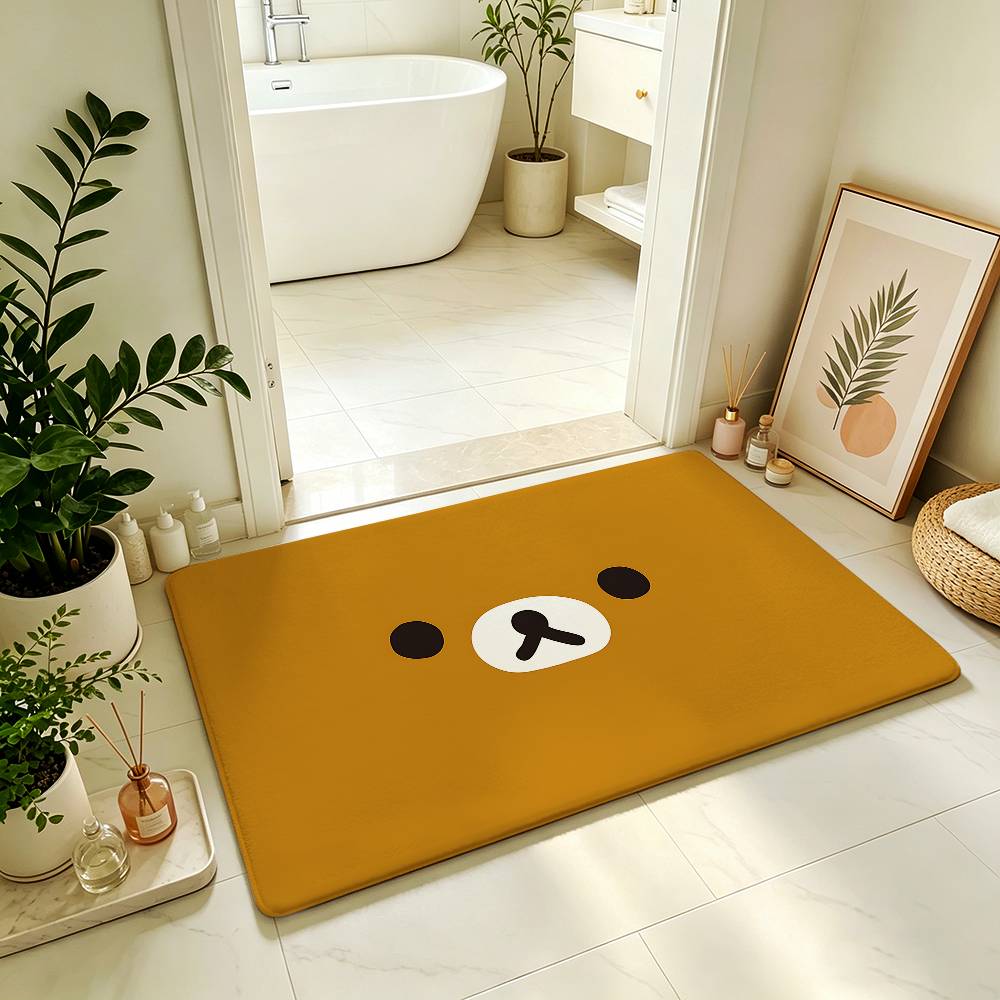 Cartoon R-Rilakkumas Carpet Bathroom Anti-slip Mat Door Mat Home Decoration Mat Entrance Door Mat Scratch-resistant Door Mat