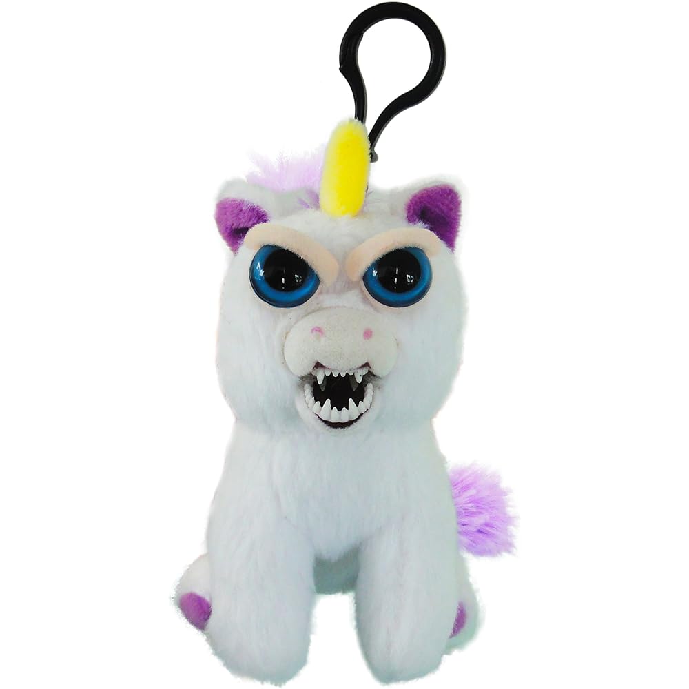 Rangs Feisty Pets Mini Angry Unicorn Plush Keychain Changeable Expression 10cm
