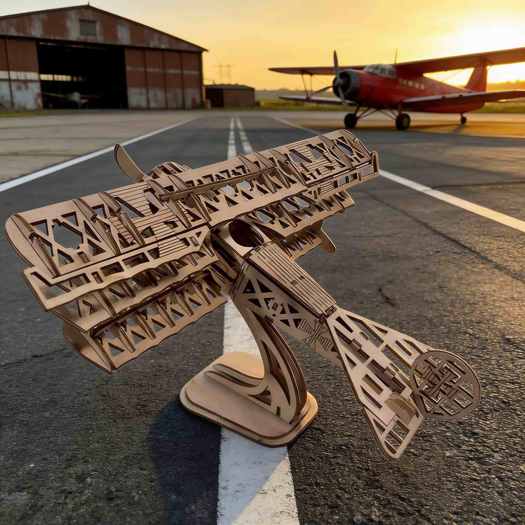 Wooden Latest Style Compact Airplane Toy Puzzle DO-IT-YOURSELF Wooden 3D Truck Assembly Learning Birthday Present Christmas Present