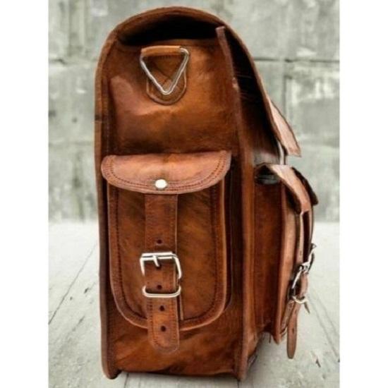 Leather Laptop Bag Satchel Messenger Men's Briefcase Vintage Handmade Genuine