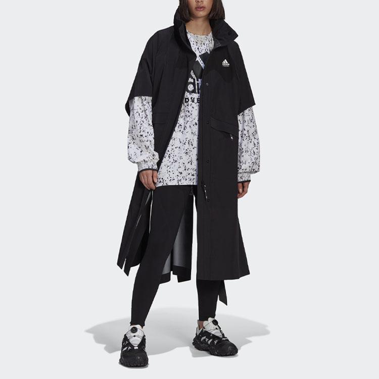 adidas Originals Hyke Collaboration Mountain Poncho Long Sports Jacket Women Jackets Black GP3033