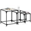 VidaXL Nesting Coffee Tables 3 Pcs Clear Glass Top Steel, Nesting Table, Modern Nesting Table, Table 845986