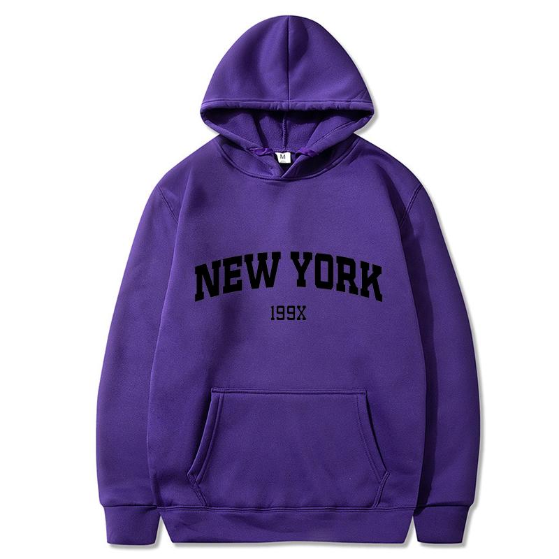 New York 199X Osobní Dopis Mikina s kapucí Pánská Móda Značka Dlouhý rukáv Neformální Pohodlné Tričko Sportovní Pánské Mikina s kapucí Top
