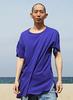 Plastic Layered Long Round T-Shirt / Purple
