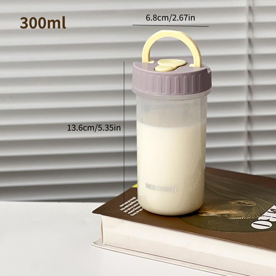 WORTHBUY Portable Plastic Oat Container Sealed Leak-proof Breakfast Cup Yogurt Salad Cup For Kids Students Microwave Heatable 300ml