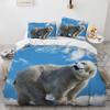 Polyester Duvet Cover With Pillowcases 3D Print Polar Bears On The Island Couples Arctic Animals Bedroom Set Bedding Dropship