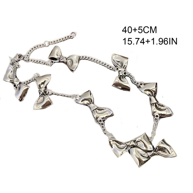 Nischen Design Sinn Retro Schleife Halskette Temperament Ins Schlüsselbein Kette Student Einfach Punk Süß Ästhetik Schmuck