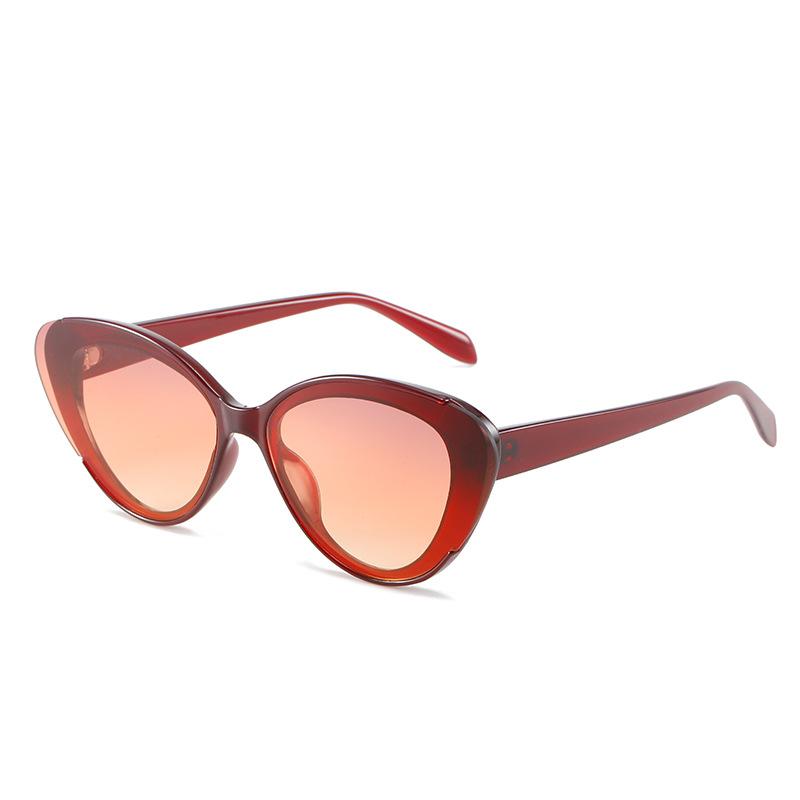 Winter new cat eye sunglasses, European and American fashion Internet celebrity striped street shot INS personalized sunglasses women