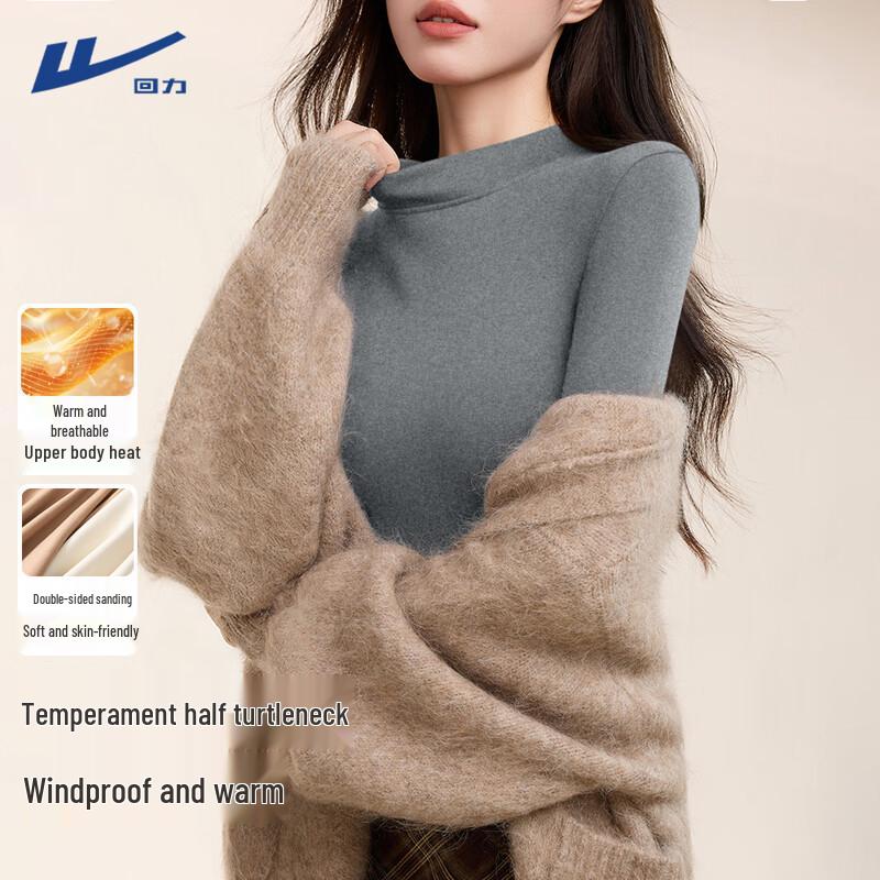 

Huili Women s Faux Fleece Mock Neck Long Sleeve T-Shirt L