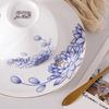 Retro - Blue White Ceramic Latte Design Cup And Tea Serving Set Cup And Tea Serving