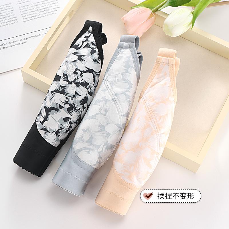 36-52 Super Large Size Bra European and American Size Adjustable Shoulder Strap No Steel Rim Printed Front Buckle Large Size Underwear