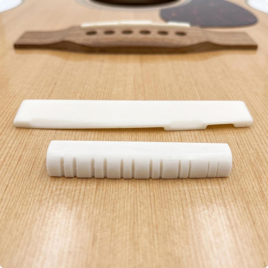 2 Pieces Guitar Saddle and Nut Bone for Instrument Modification, Guitarists
