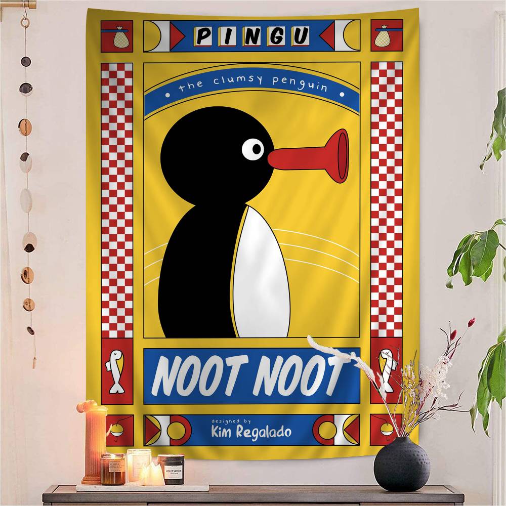 Cartoon Niedlich PPingu Pinguin Bunte Wandteppich Wandbehang Böhmische Wandteppiche Mandala Wandbehang Tücher