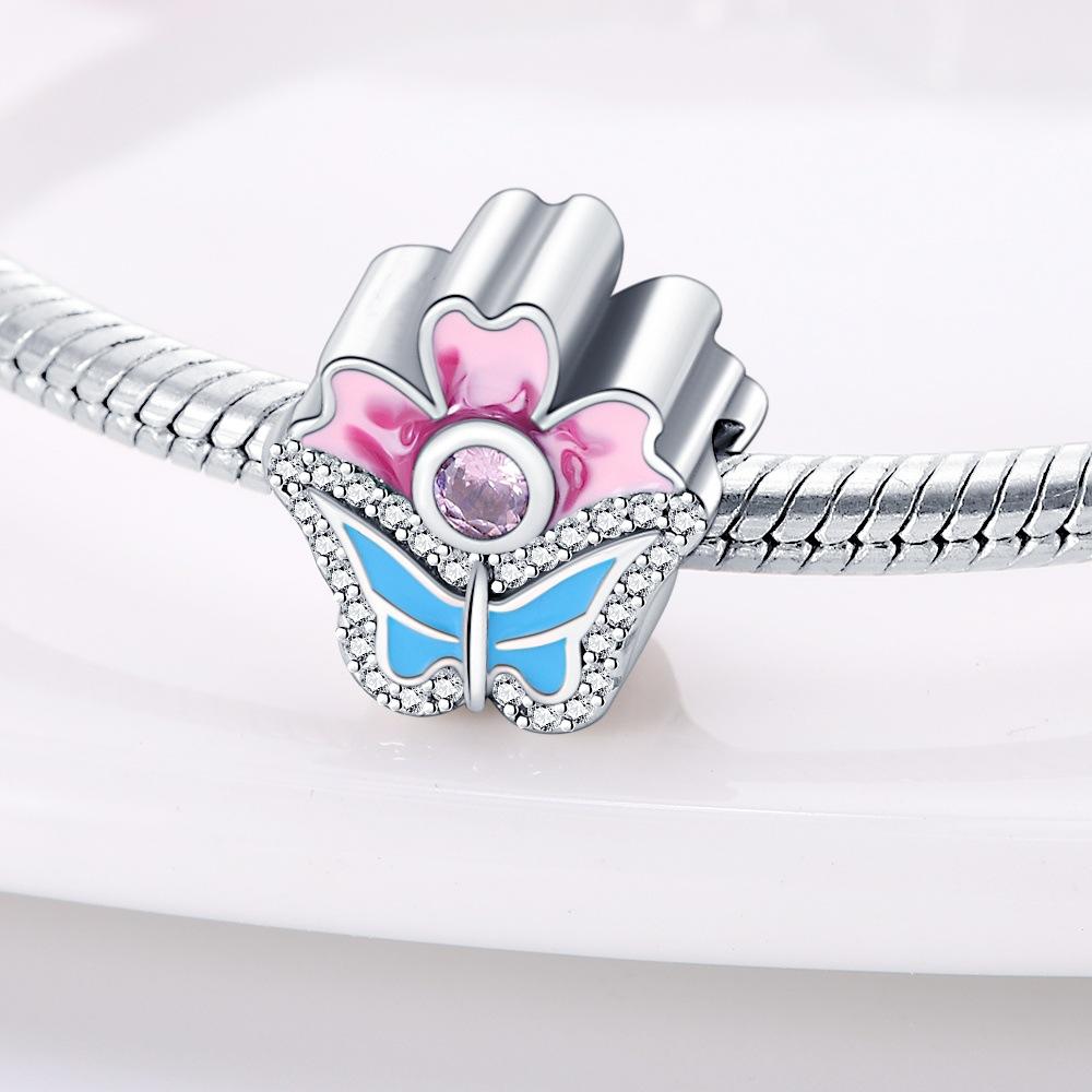 DIY Jewelry Accessories Blue Red Luminous Butterfly String Decoration Buckle Fixed Clip Shrimp Skin