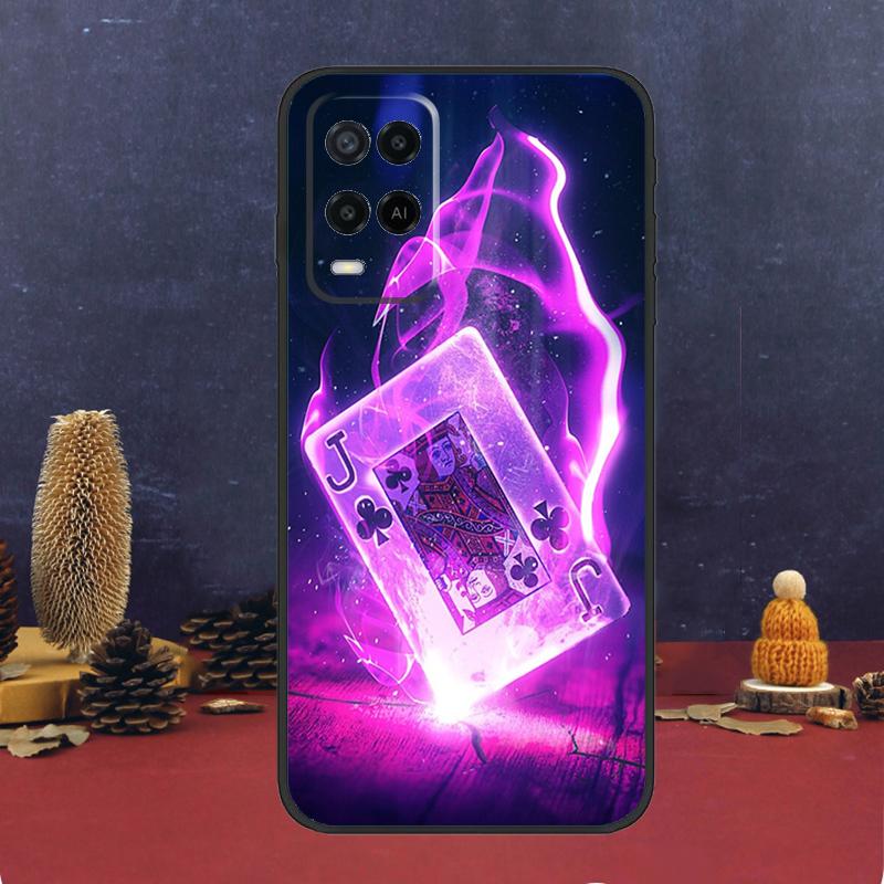 Poker Playing Card Case For Oppo A80 A60 A40 A78 A98 A58 A38 A18 A54 A74 A94 A96 A76 A16 A15 A17 A57 A5 A6 Pro