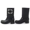 Great ROGER VIVIER Short Boots Tempet Viv Strassbacks Rubber Rain Boots Black Women 37 Used