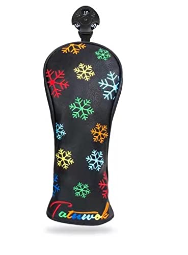 Kryt hlavy jezdce pro golf 440cc 460cc Dřevěný kryt Utility UT kryt Voděodolný kryt Sněhová vločka 4 x FW x UT x (Soubor (DR 1, 2, 1), Černá)